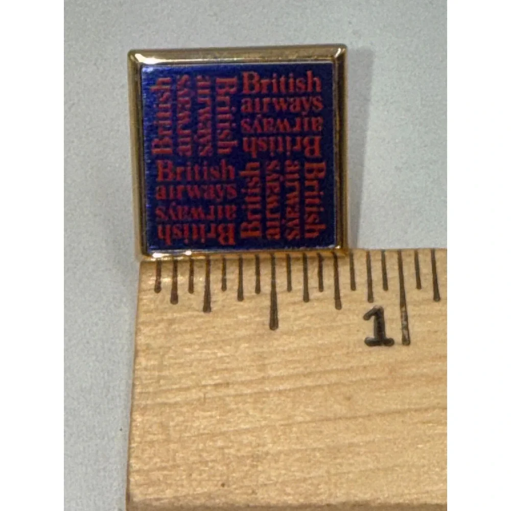 Stratton Cufflinks Mens OS Blue Red Excellent British Airways Enamel Vintage